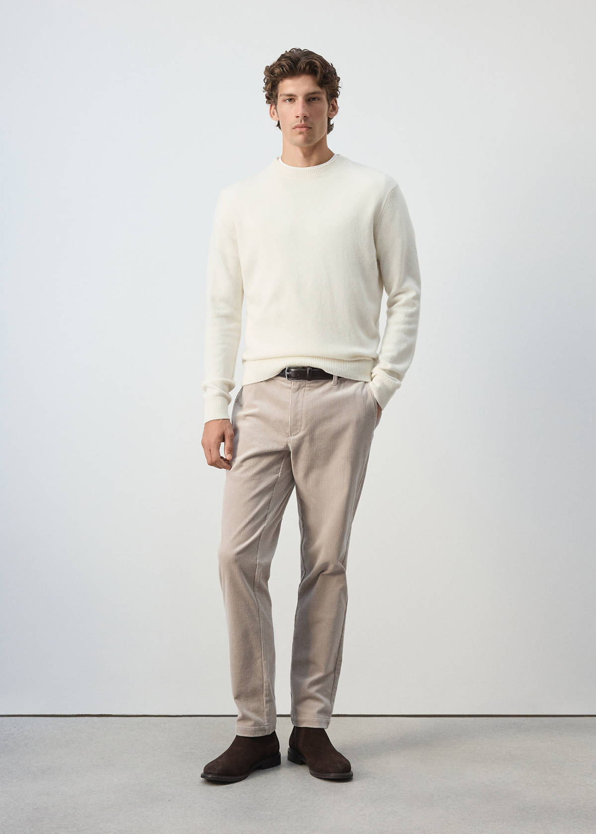 Knitted wool blend sweater — Off White