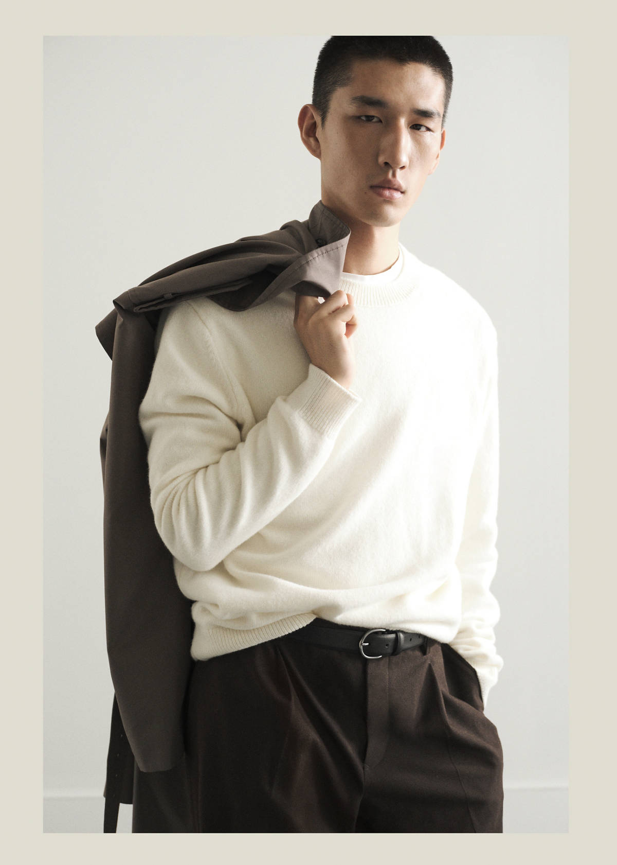 Knitted wool blend sweater — Off White