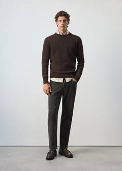 Knitted wool blend sweater — Chocolate 2