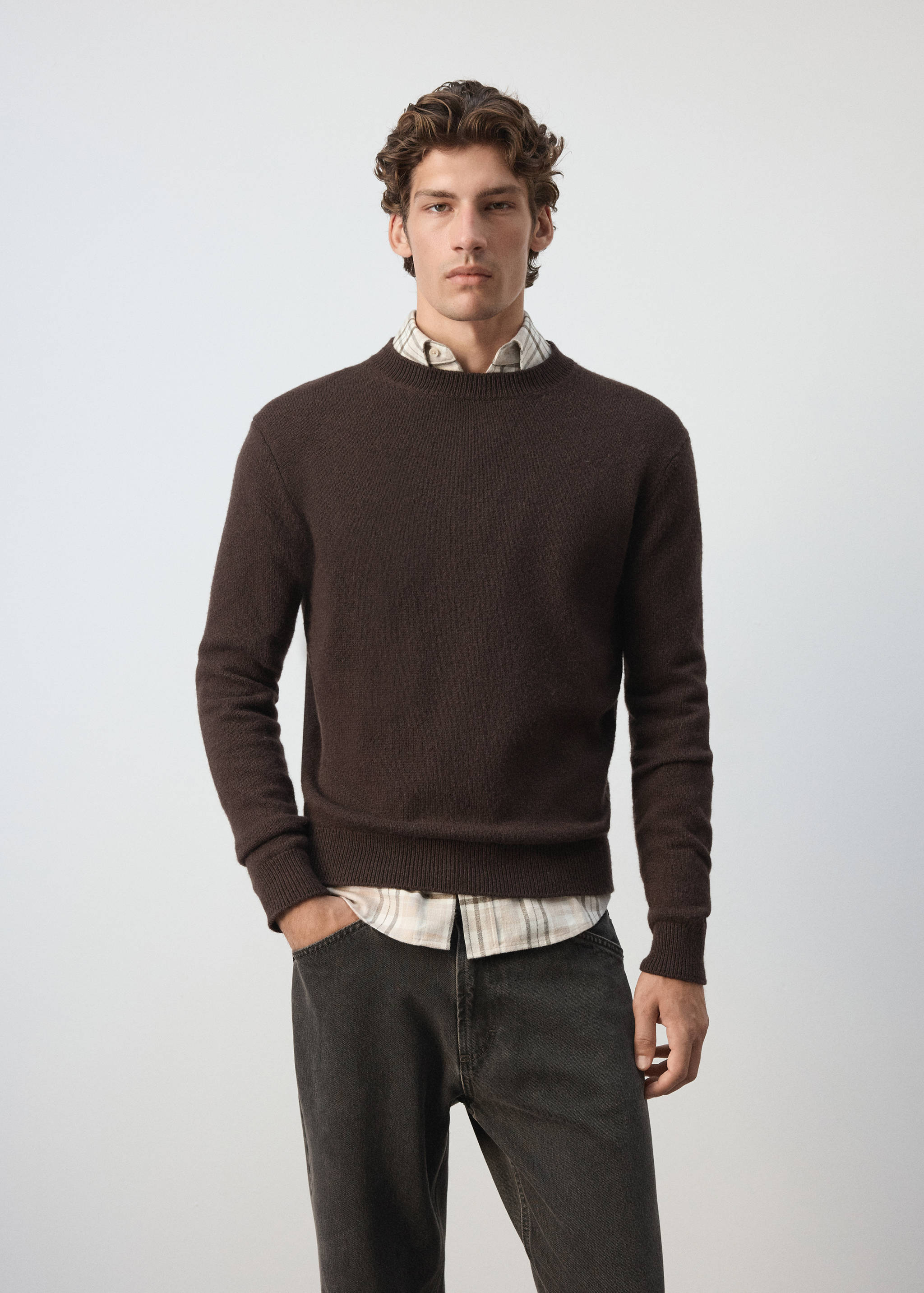 Knitted wool blend sweater - Medium plane