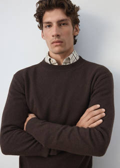 Knitted wool blend sweater — Chocolate 4