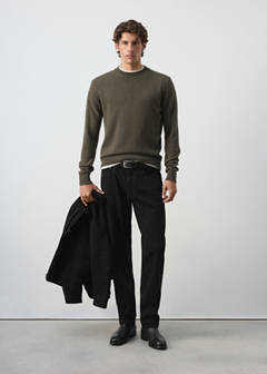 Knitted wool blend sweater — Khaki 2