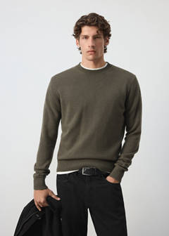 Knitted wool blend sweater — Khaki 1