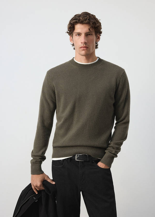 Knitted wool blend sweater — Khaki