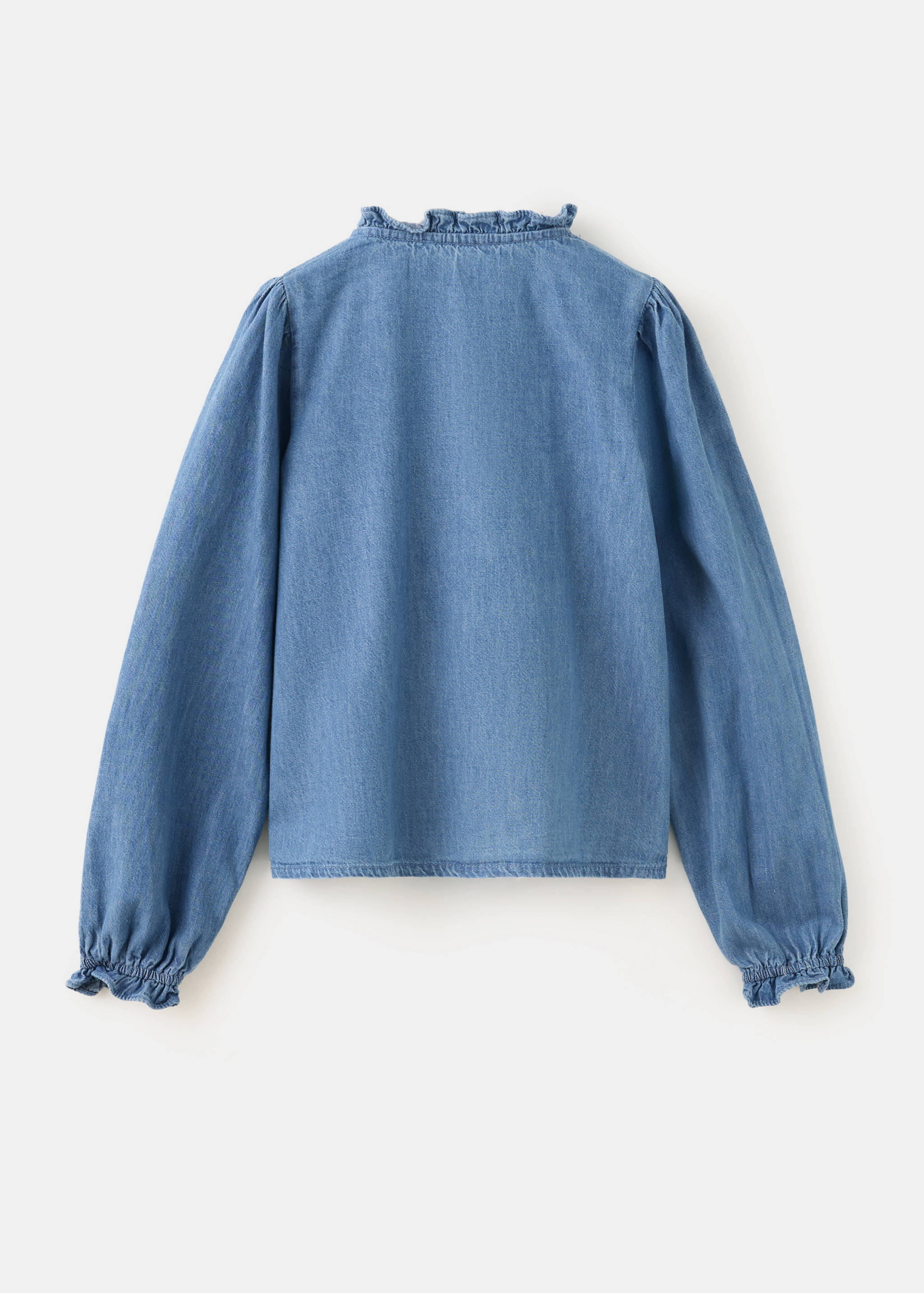 Chemise en denim à détails volantés - Verso de l’article