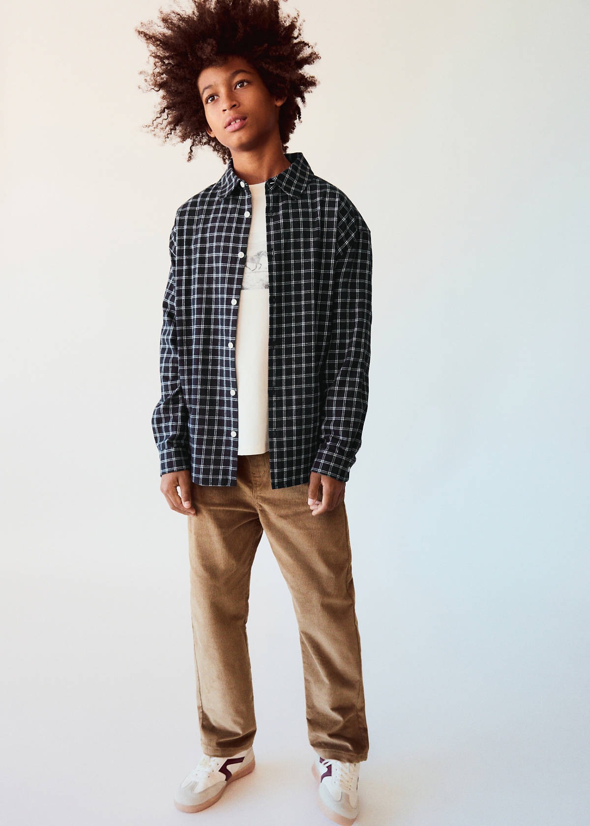 Wide leg corduroy trousers — Medium Brown