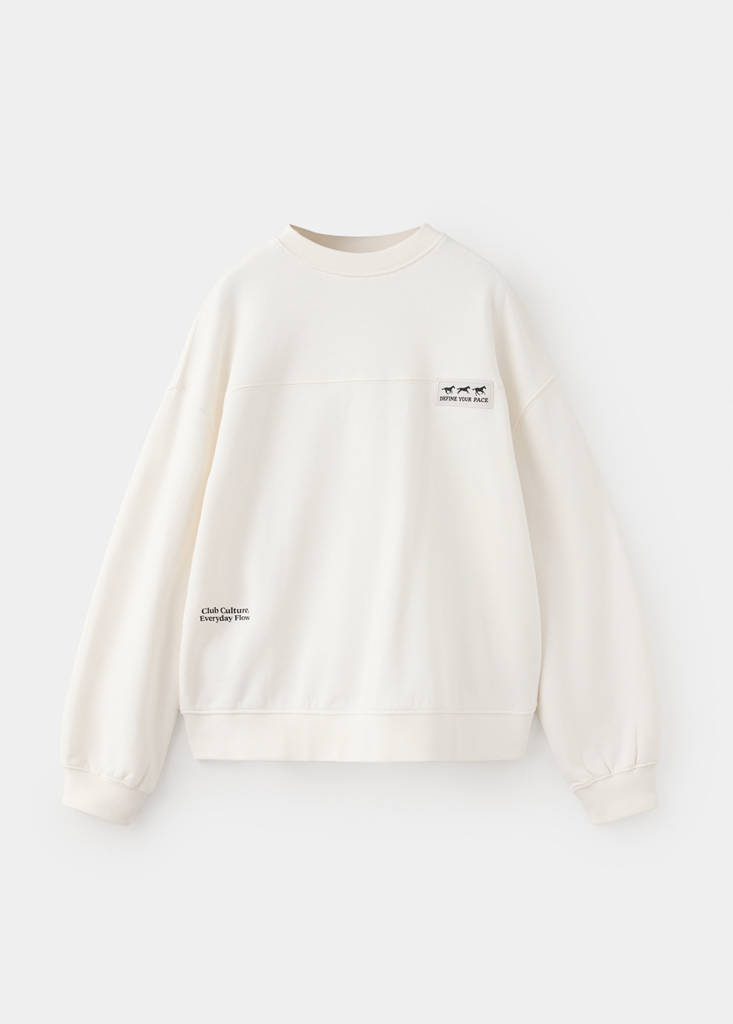 Bluza oversize z nadrukiem złamana biel - Dzieci - 9-10 lata - MANGO KIDS