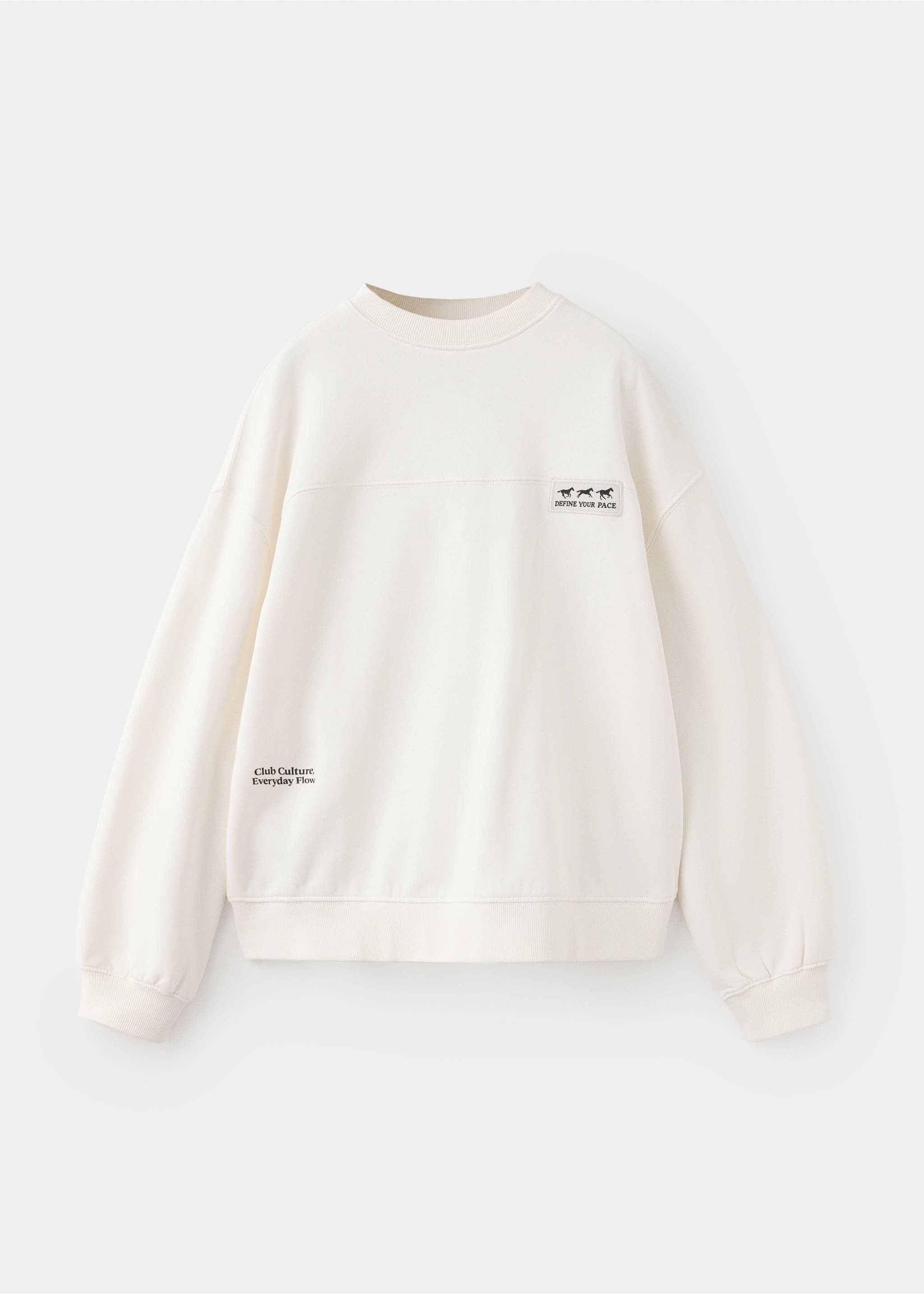 Sweat-shirt oversize imprimé - Article sans modèle, Blanc cassé. Ref: 37077913-00.