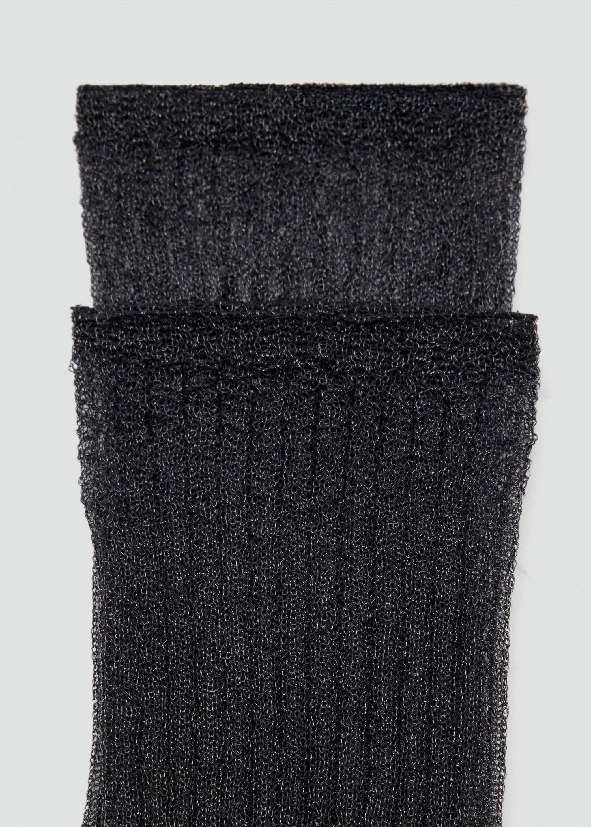 Calcetines punto fino lúrex - Plano medio, Gris antracita. Ref: 37077917-00.