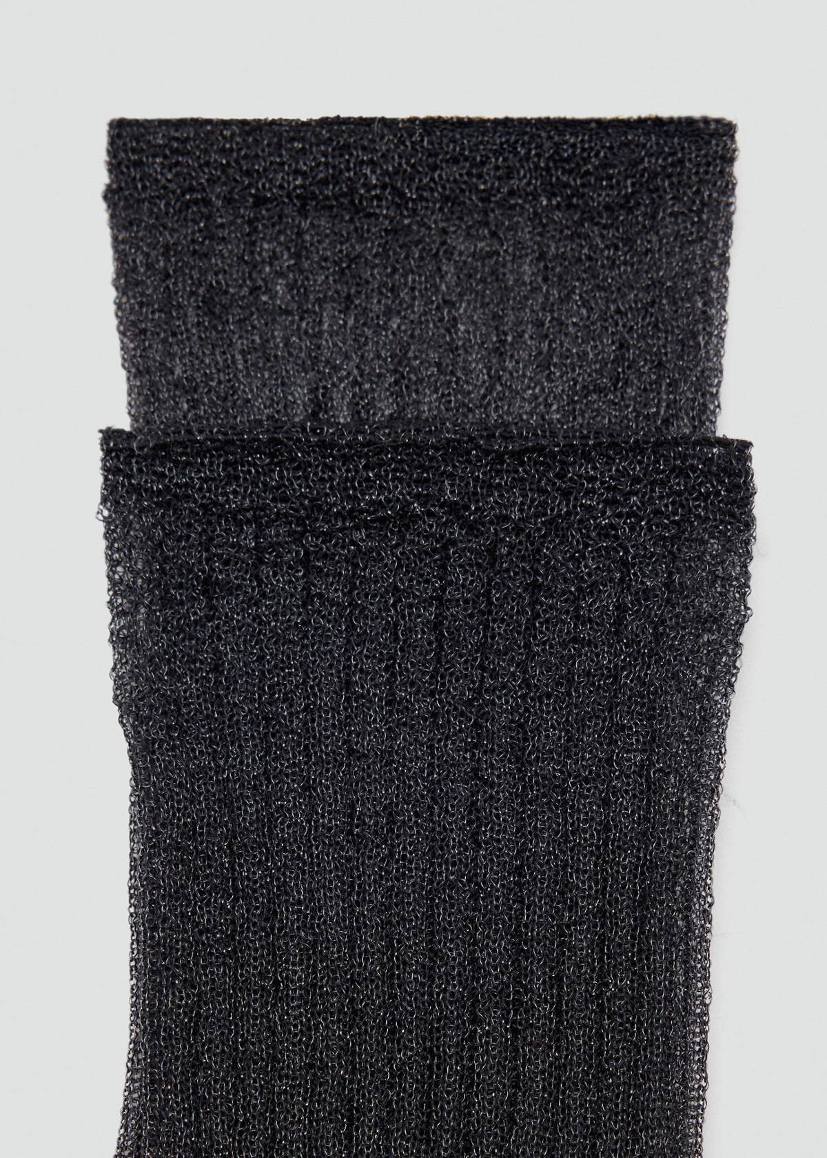 Fine-knit lurex socks — Charcoal
