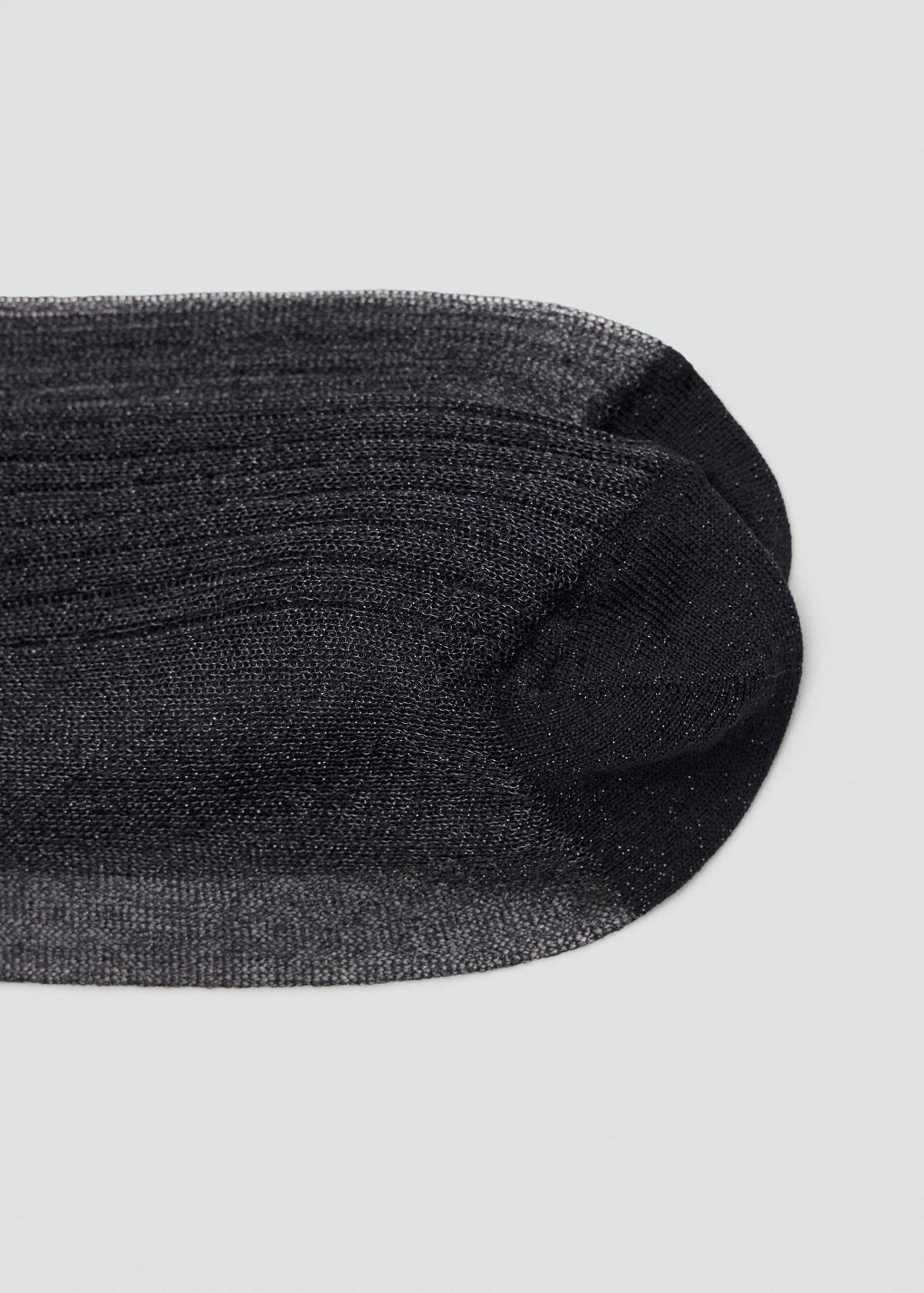 Fine-knit lurex socks — Charcoal
