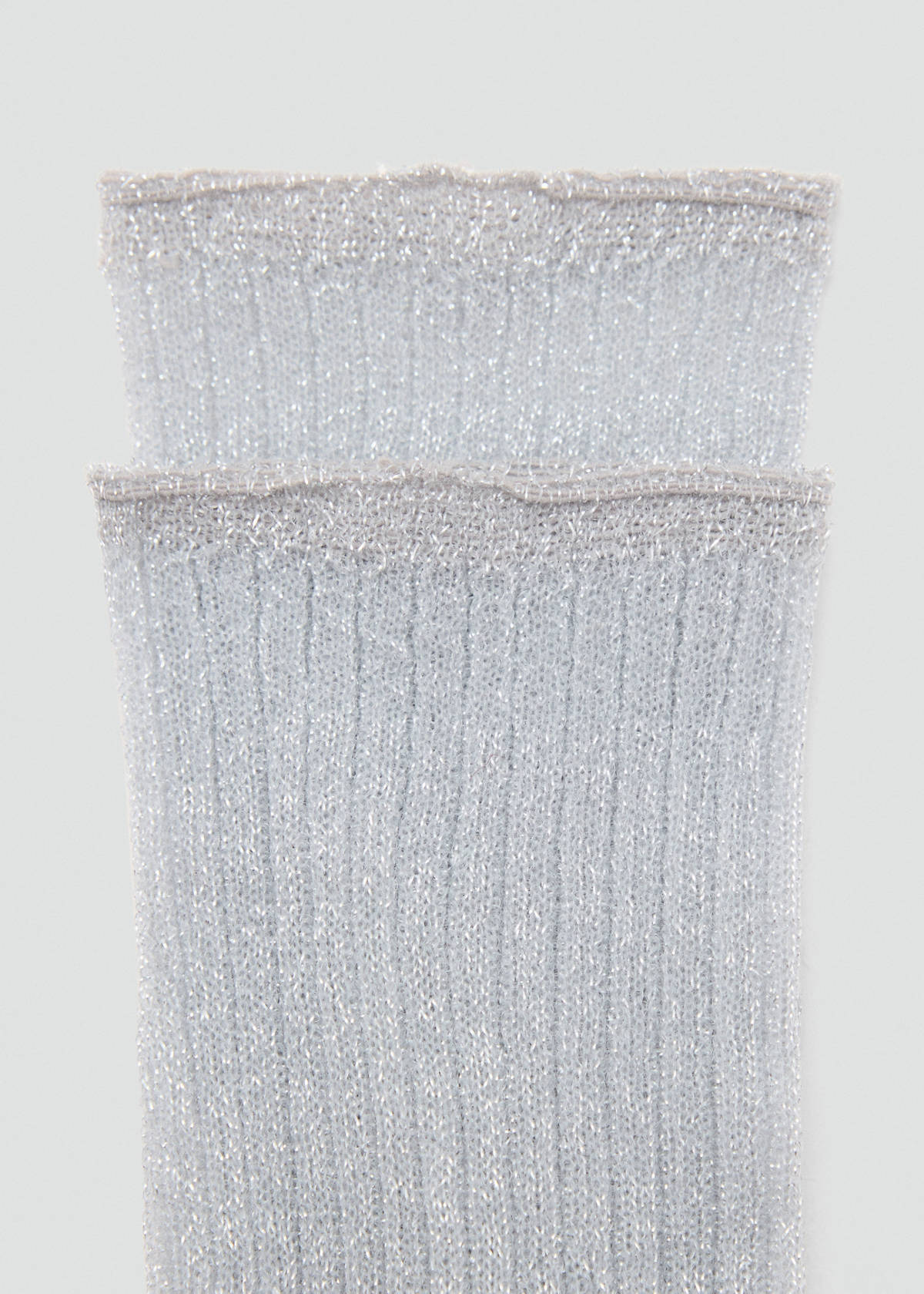 Fine-knit lurex socks — Silver