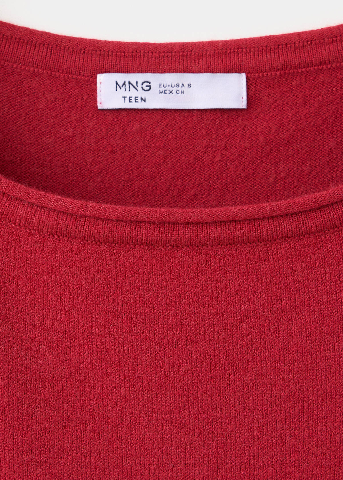 Knitted jumper with bow detail — Red