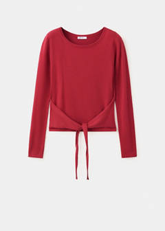 Knitted jumper with bow detail — Red 6