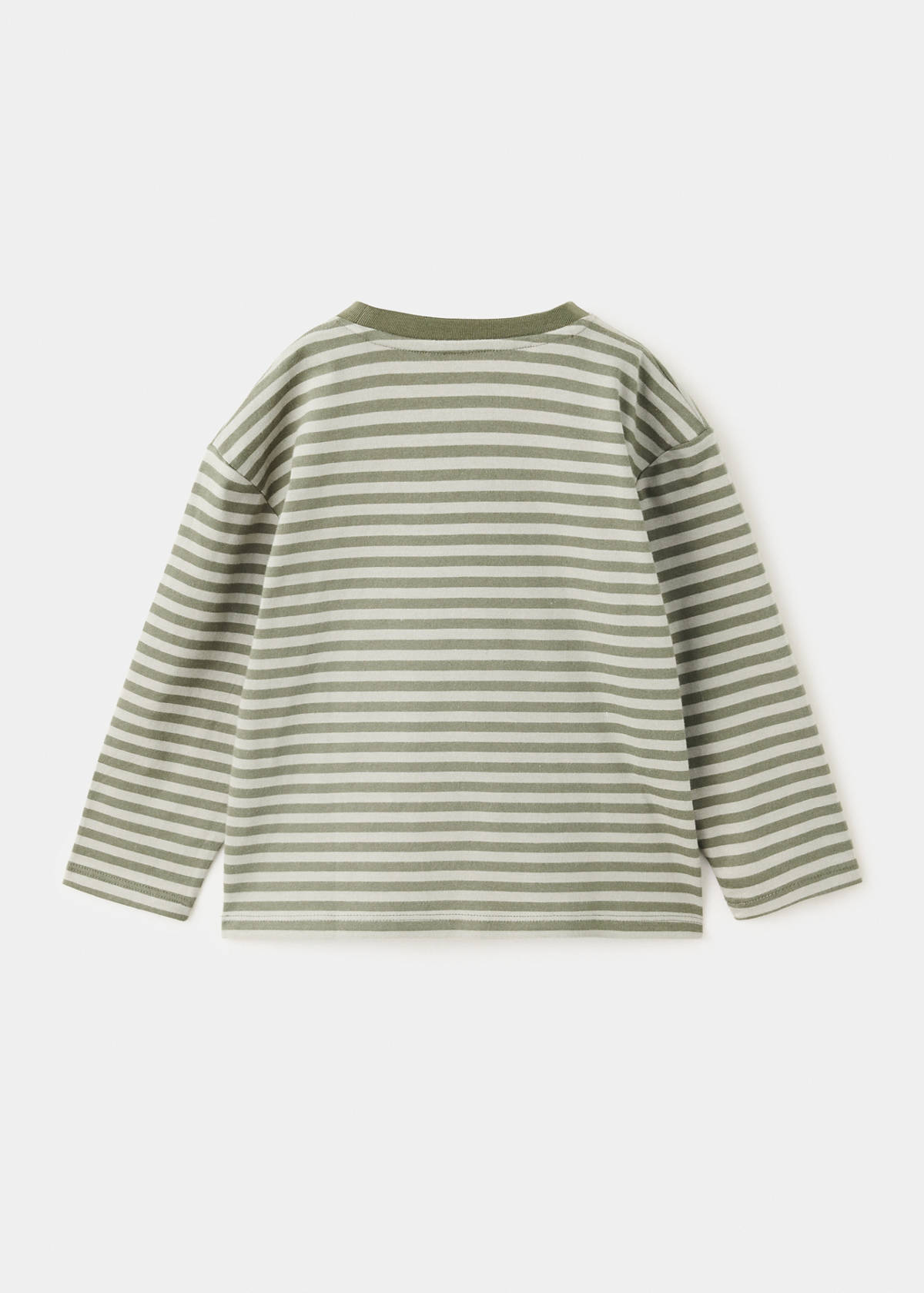 Striped cotton T-shirt — Dark Green
