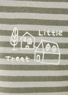 Striped cotton T-shirt — Dark Green 3