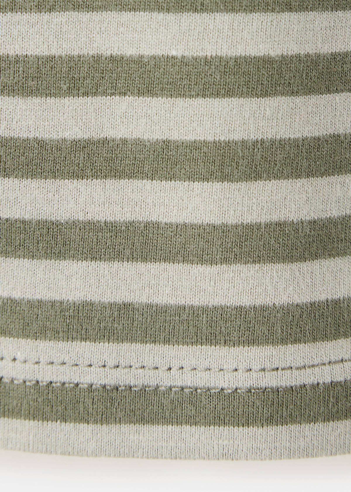 Striped cotton T-shirt — Dark Green
