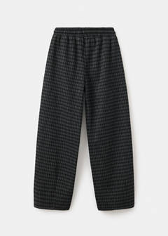 Wide-leg check trousers — Charcoal 5