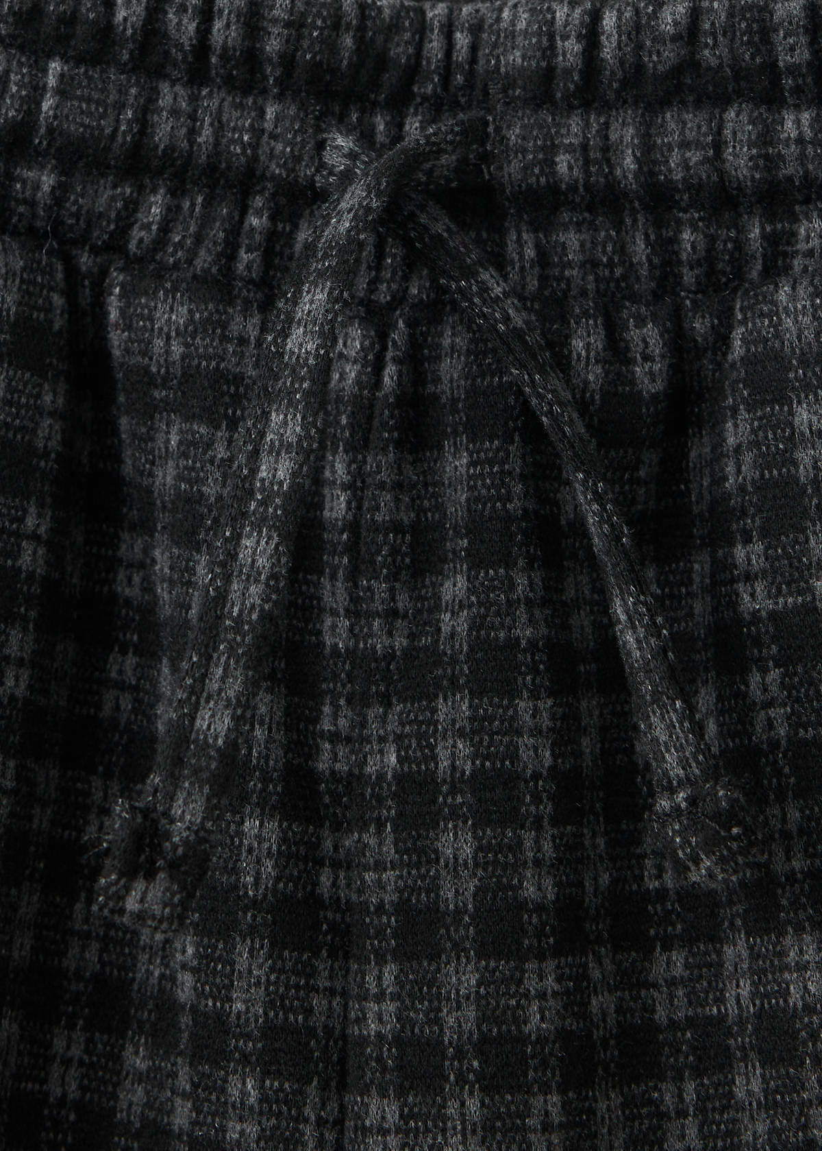 Wide-leg check trousers — Charcoal