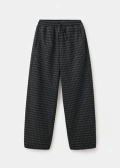 Wide-leg check trousers — Charcoal 3