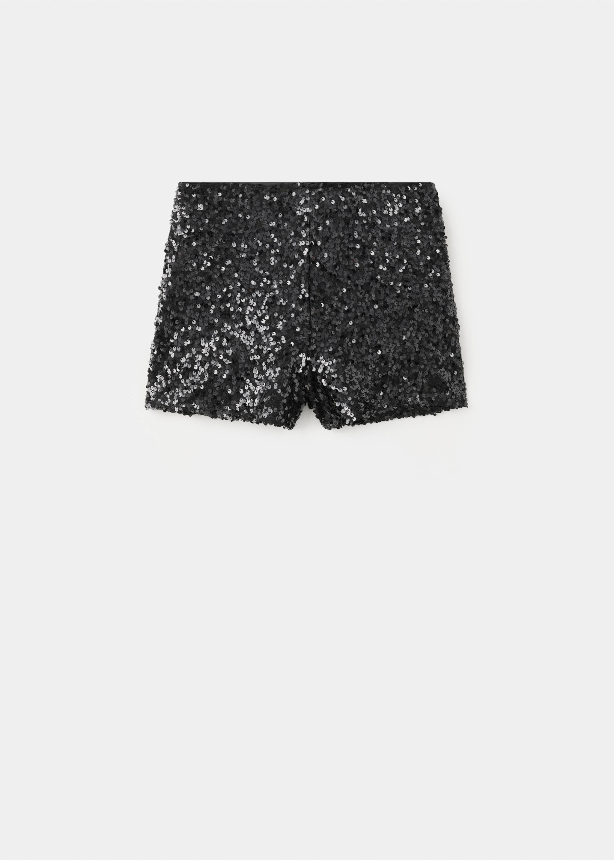 Black sequin shorts in a still life view., Black. Ref: 37077929-00.