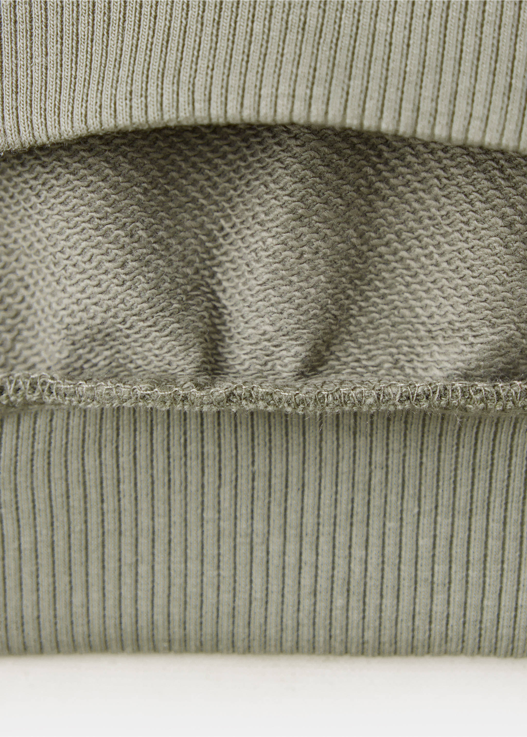 Gemustertes Baumwoll-Sweatshirt - Detail des Artikels 0, Waldgrün. Ref: 37077931-00.