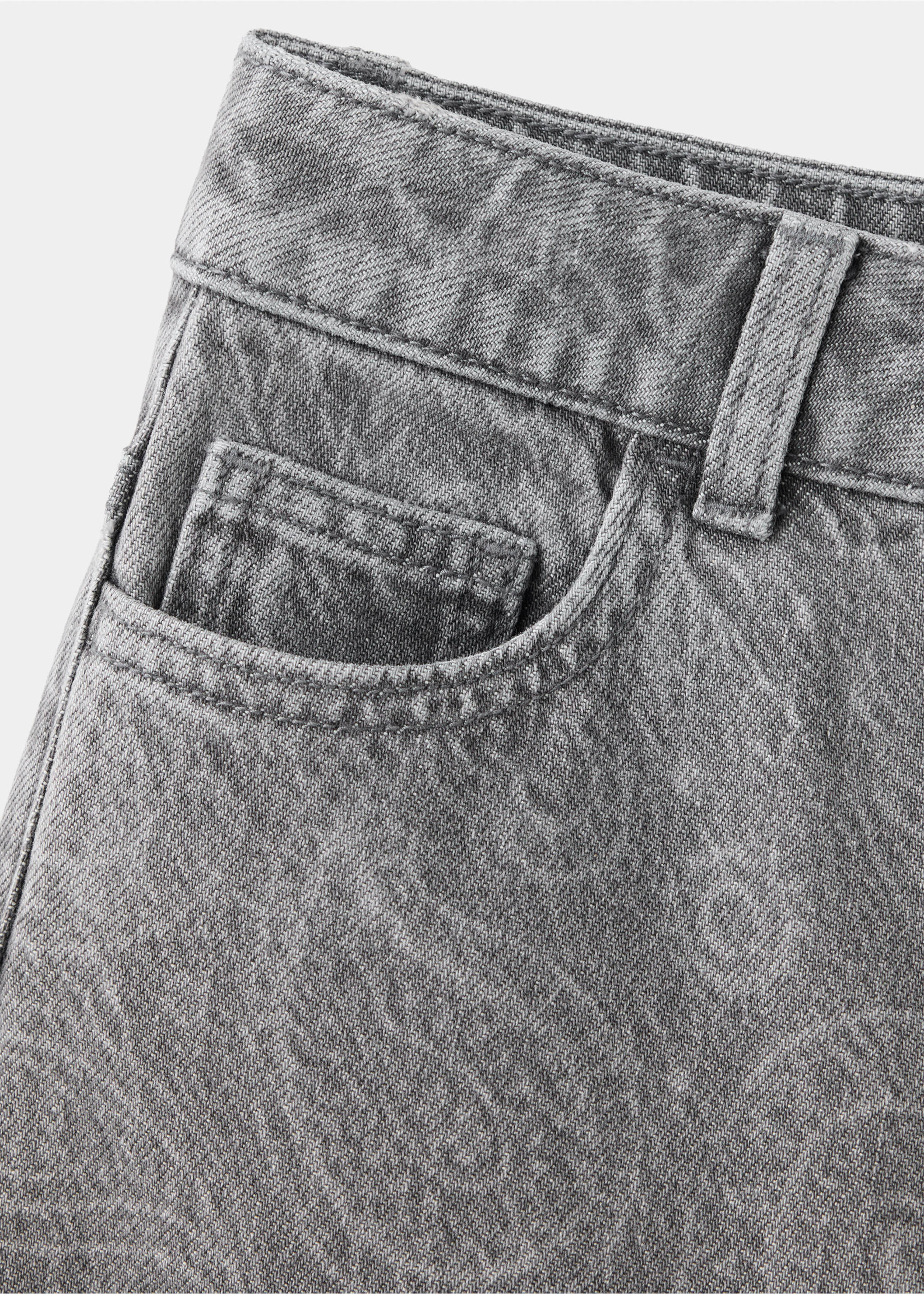 Wide leg paisley-print jeans - Details of the article 8, Denim Grey. Ref: 37077932-00.