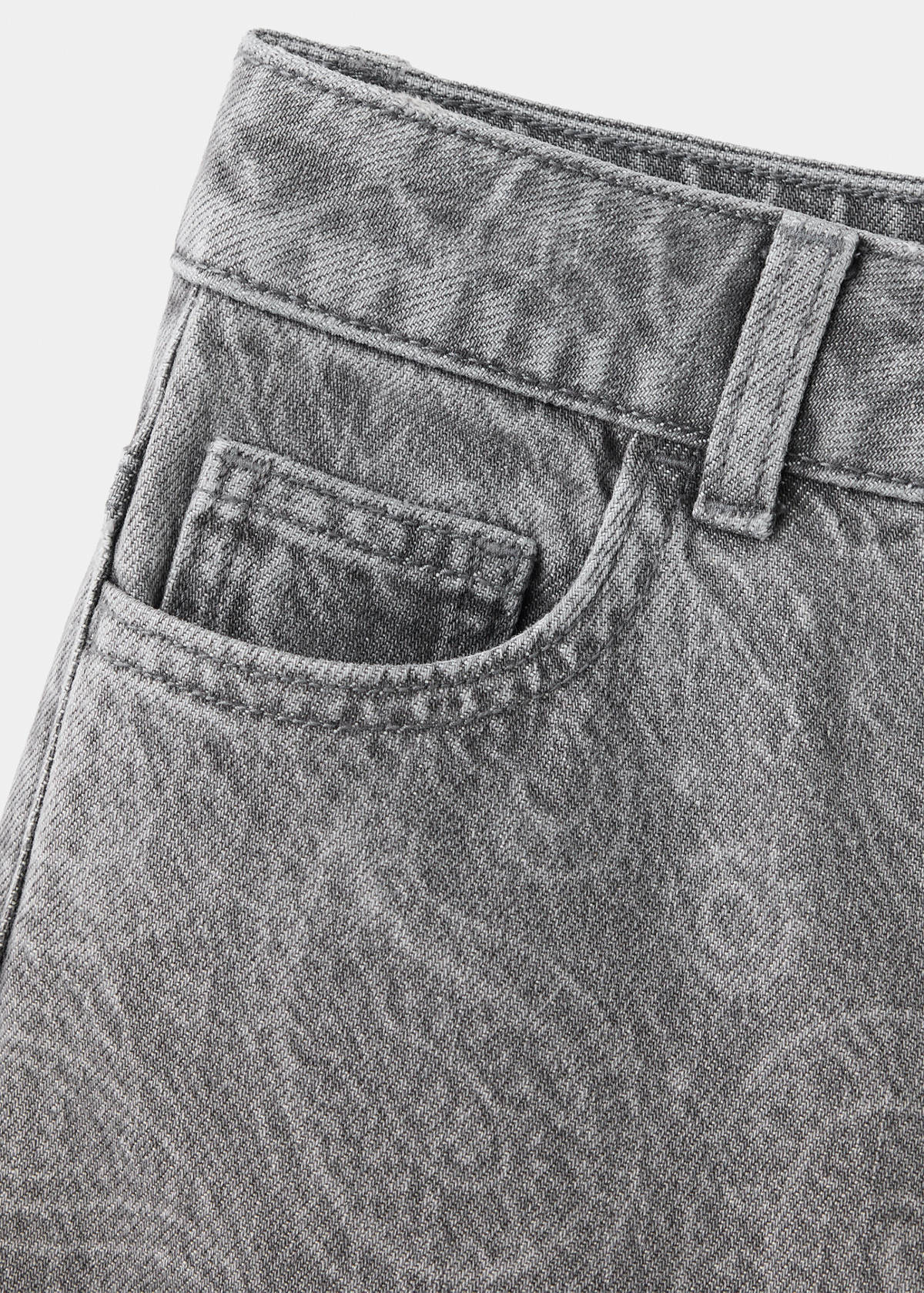 Wide leg paisley-print jeans — Denim Grey