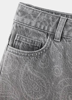Wide leg paisley-print jeans — Denim Grey 3