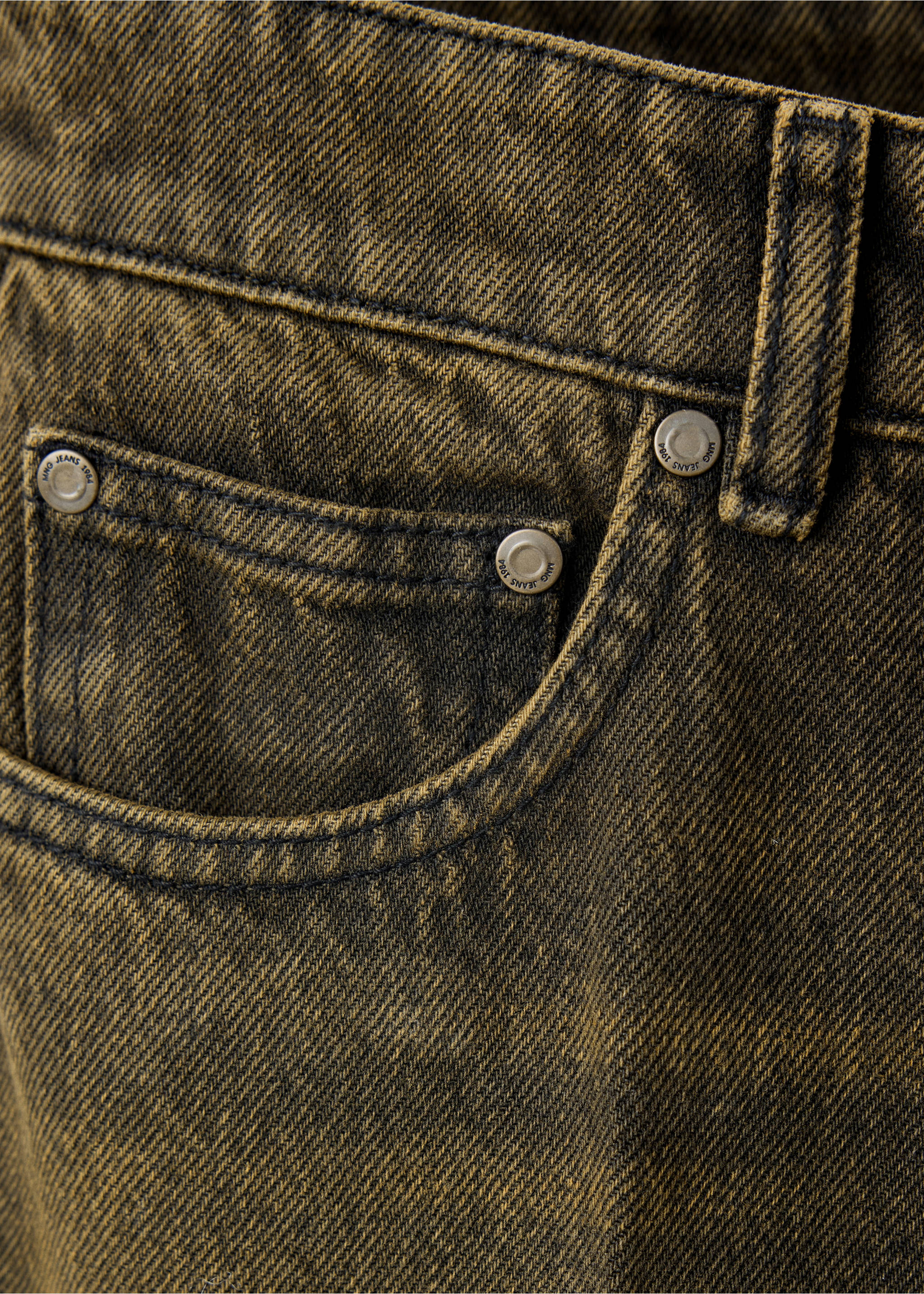 Distressed slim-fit jeans - Details of the article 8, Dark Vintage Blue. Ref: 37077939-00.