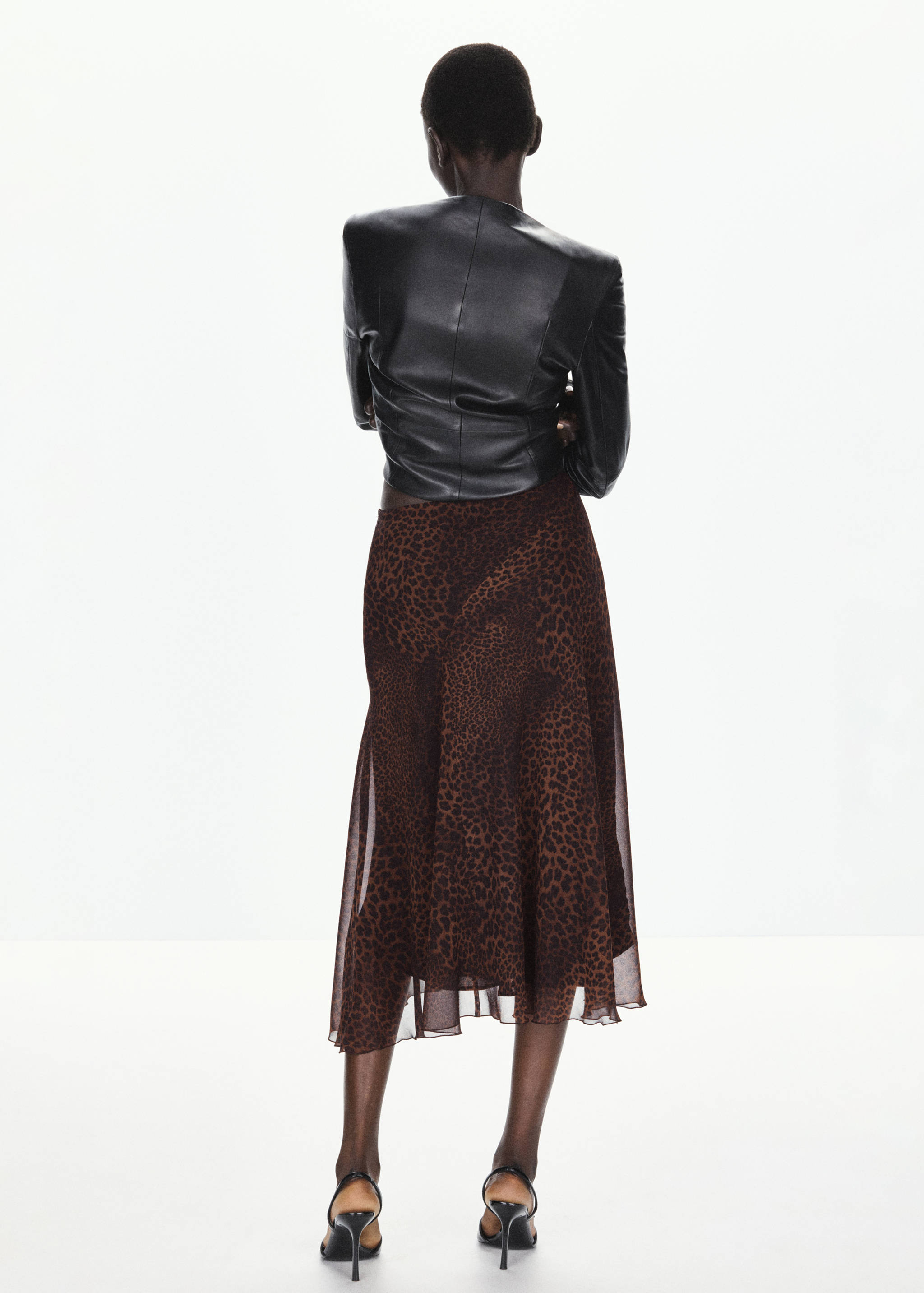 Asymmetric leopard-print skirt - Reverse of the article