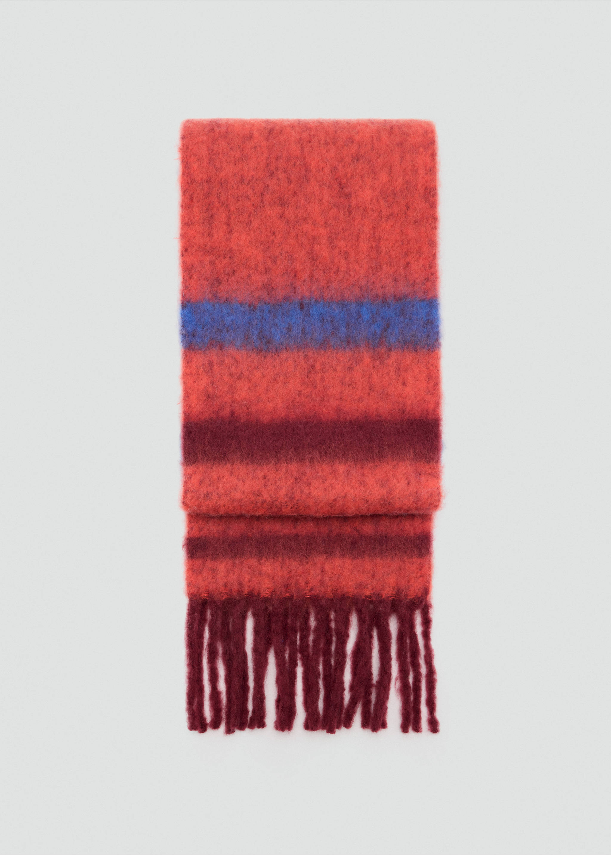 Striped knit scarf - Article without model, Russet. Ref: 37078264-00.