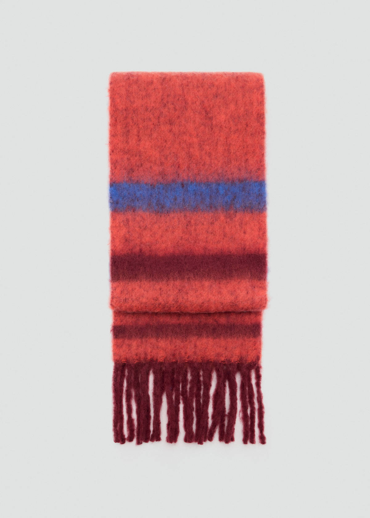Striped knit scarf — Russet