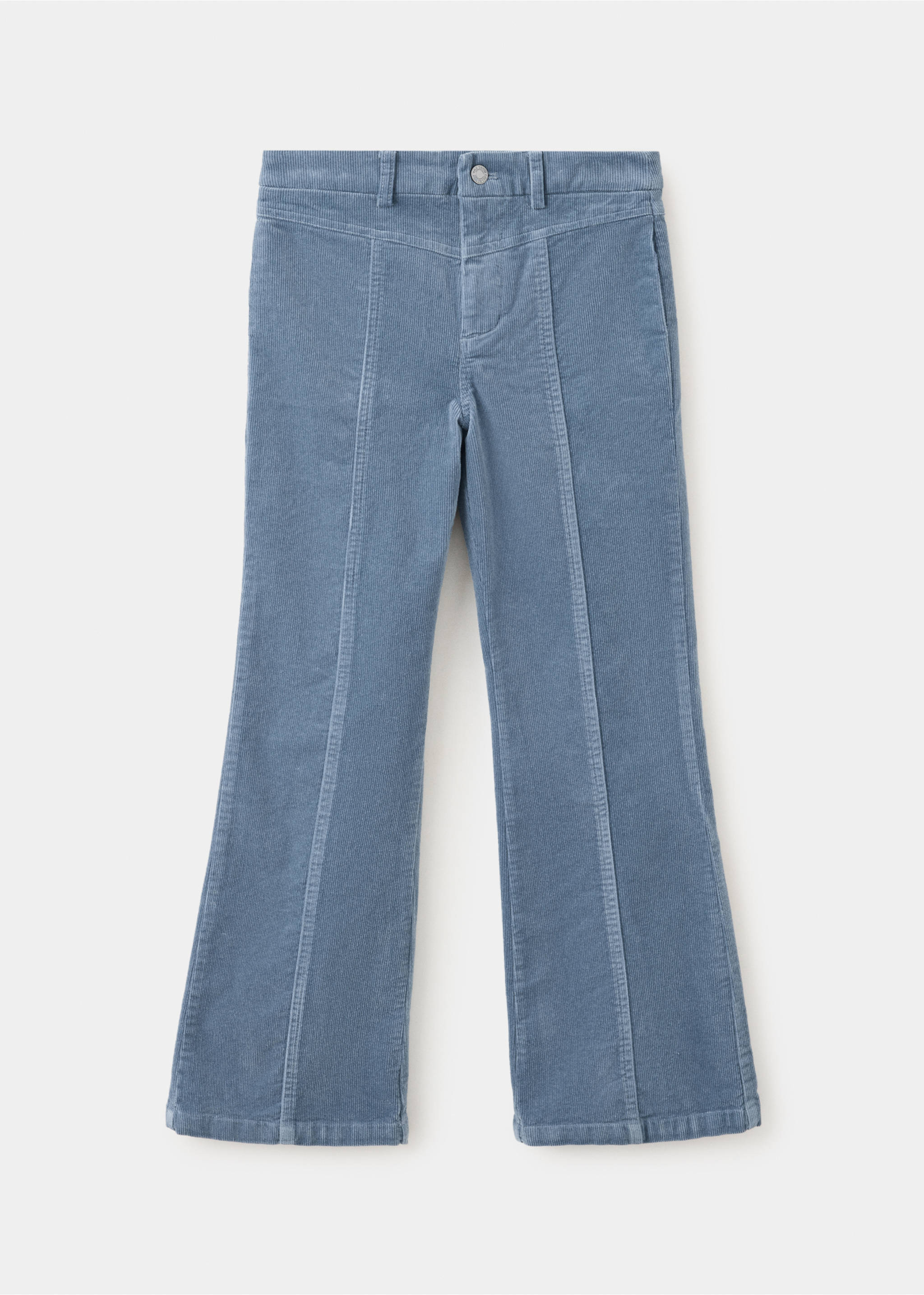 Blue corduroy trousers with front seam details., Blue. Ref: 37078270-00.
