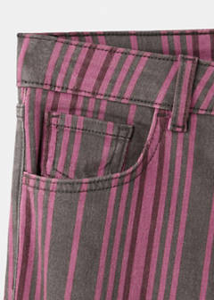 Straight-fit striped jeans — Brown 8