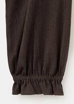 Textured ruffled dress — Brown 7