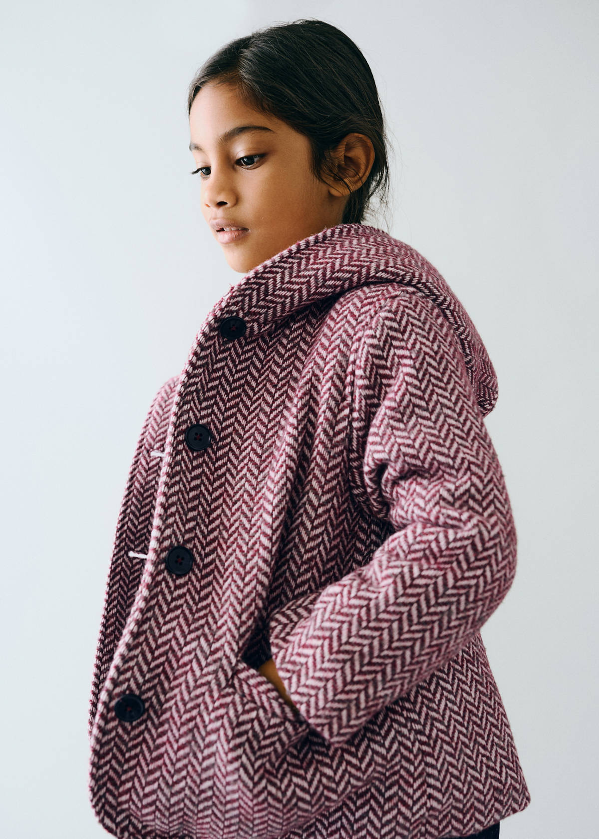 Herringbone wool coat