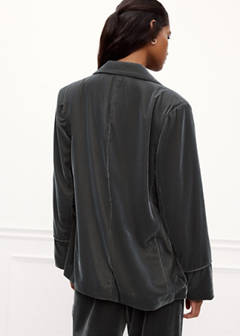 Straight velvet blazer — Dark Silver 5