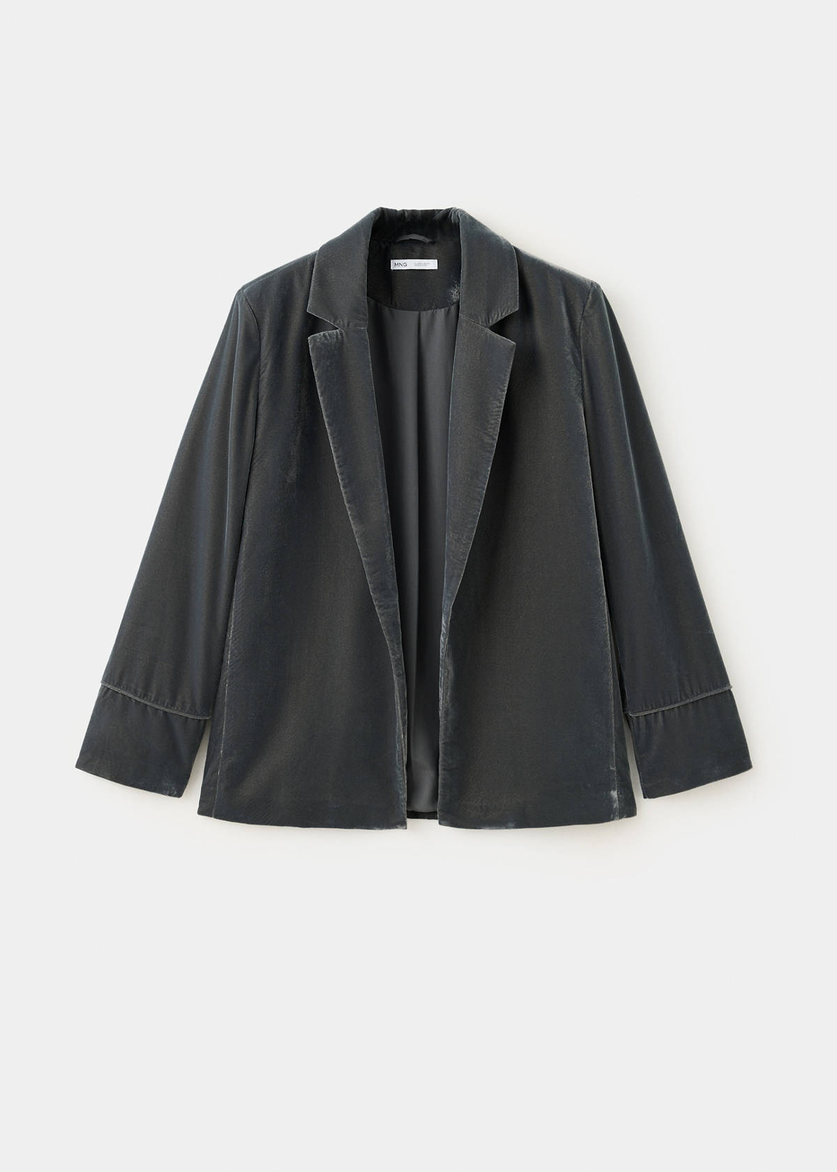 Straight velvet blazer — Dark Silver