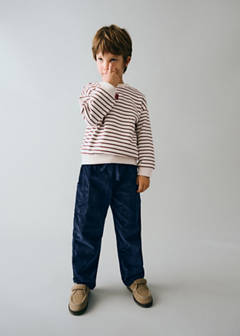 Striped cotton-blend sweatshirt — Ecru 2