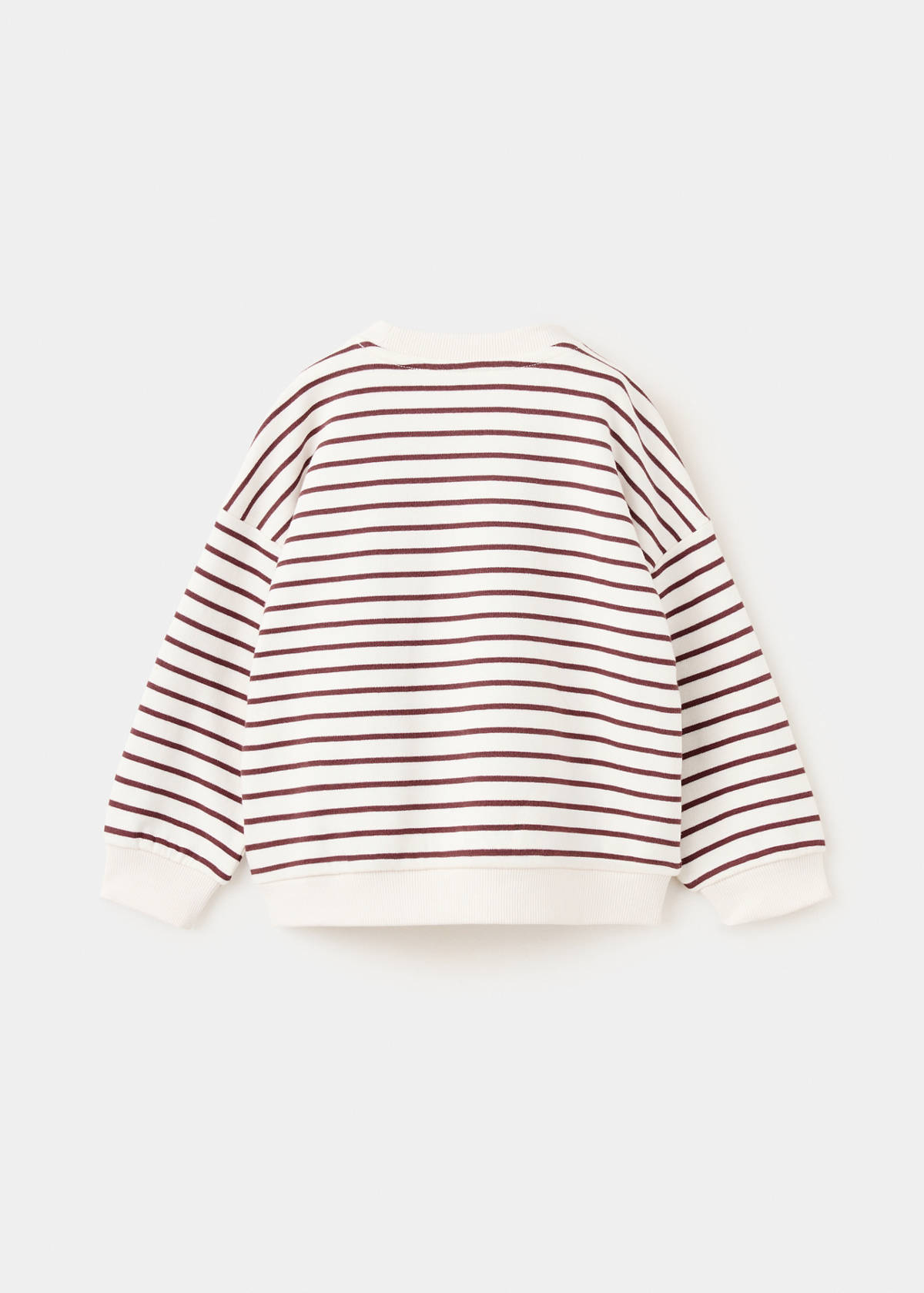 Striped cotton-blend sweatshirt — Ecru