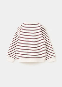 Striped cotton-blend sweatshirt — Ecru 5
