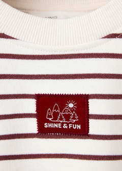 Striped cotton-blend sweatshirt — Ecru 4