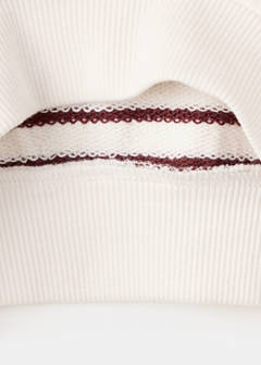Striped cotton-blend sweatshirt — Ecru 6