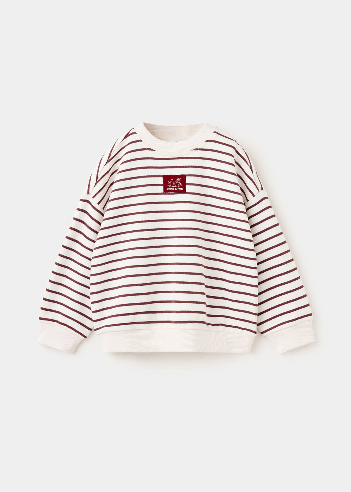 Striped cotton-blend sweatshirt — Ecru