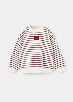 Striped cotton-blend sweatshirt — Ecru 3