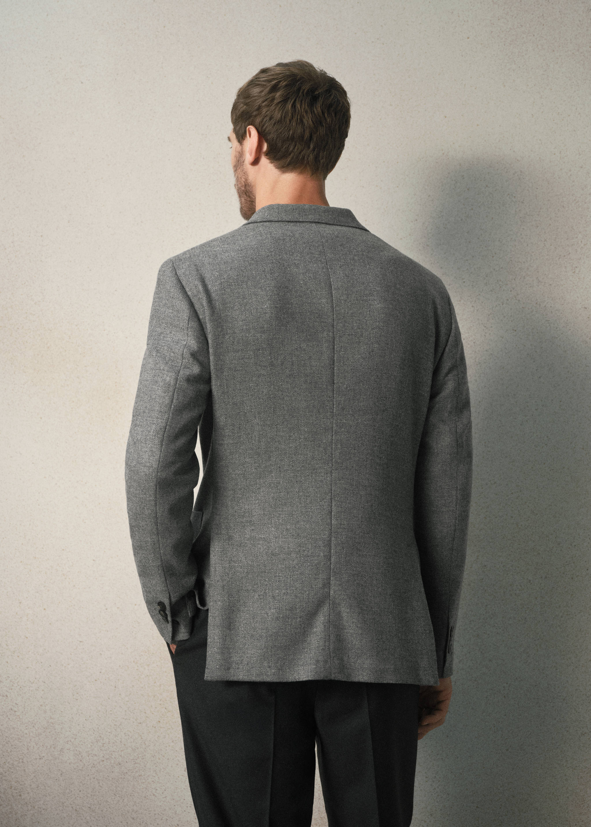 Italian wool slim-fit blazer - Reverse of the article