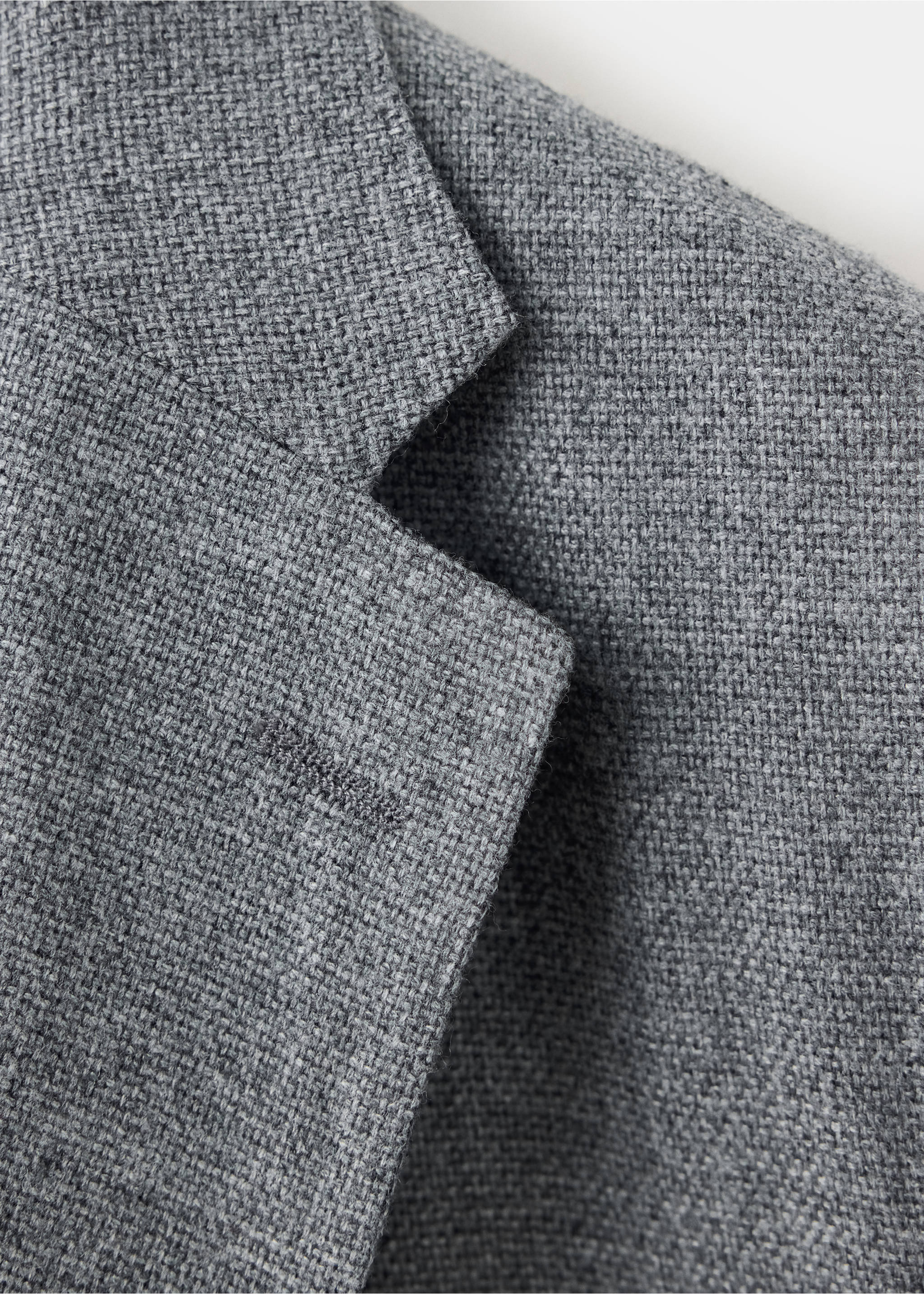 Slim-fit wool jacket with pockets - Details of the article 8, Light Heather Grey. Ref: 37078283-00.