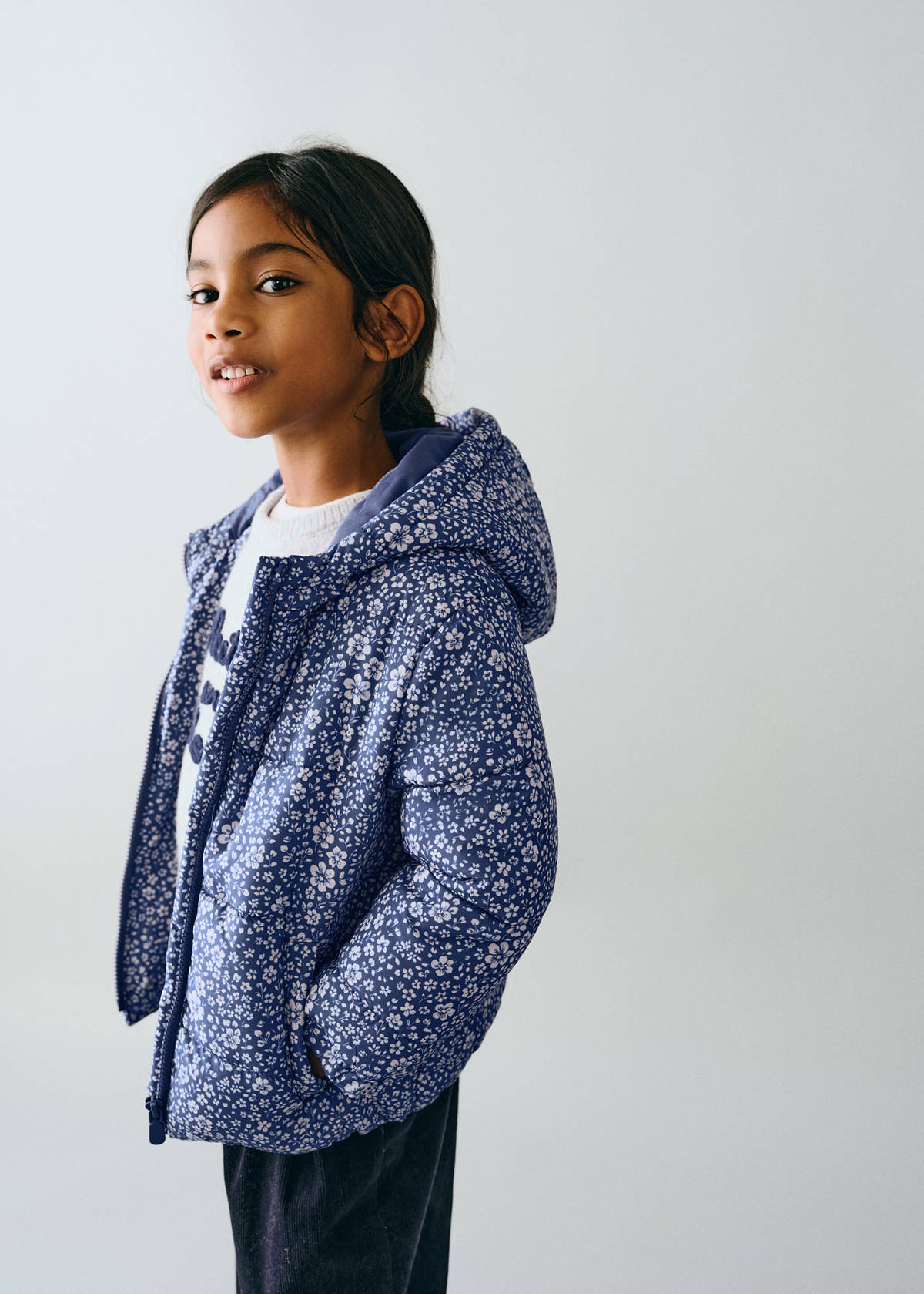 Quilted floral anorak