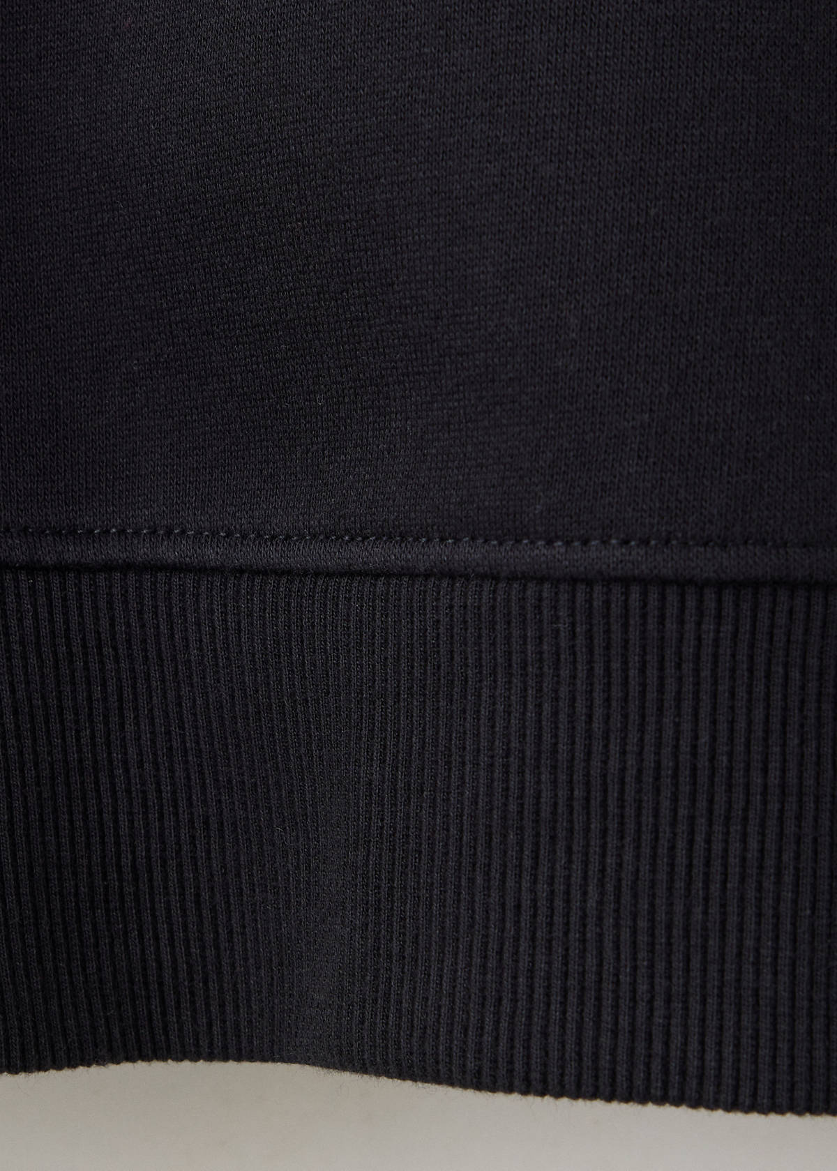 Cotton sweatshirt with fringe — Black